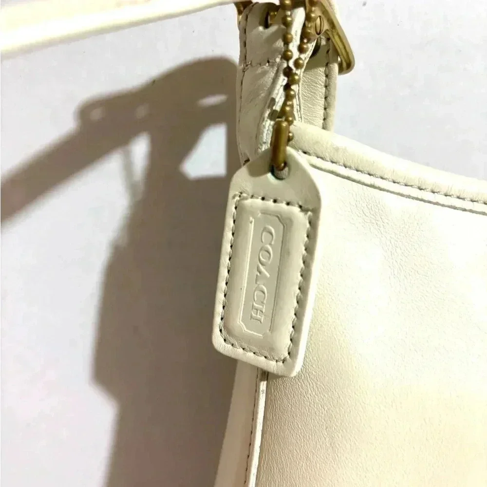 Coach vintage white leather crossbody handbag